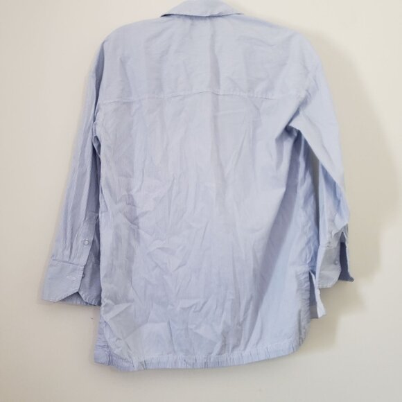 Maeve Anthropologie Blue White Striped Button-Up Shirt Womens XS Casual Chic - Picture 2 of 6